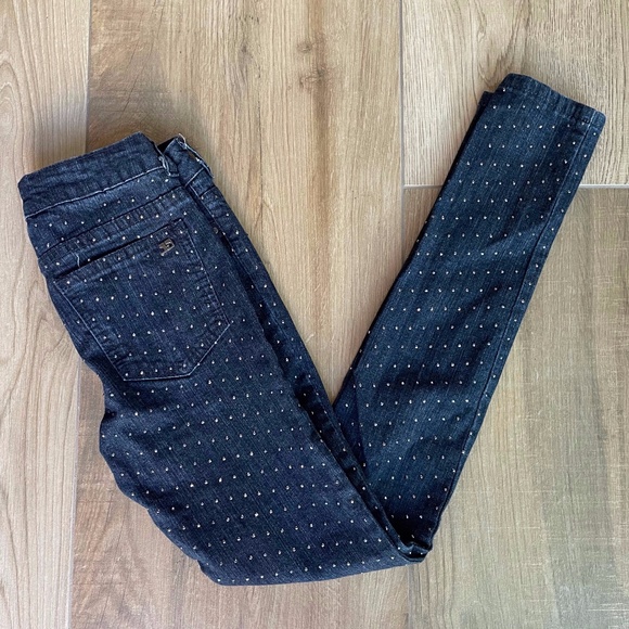 Joe's Jeans Medium Wash Studded Skinny Jeans Black Pistol Girl's 12 - Picture 1 of 11